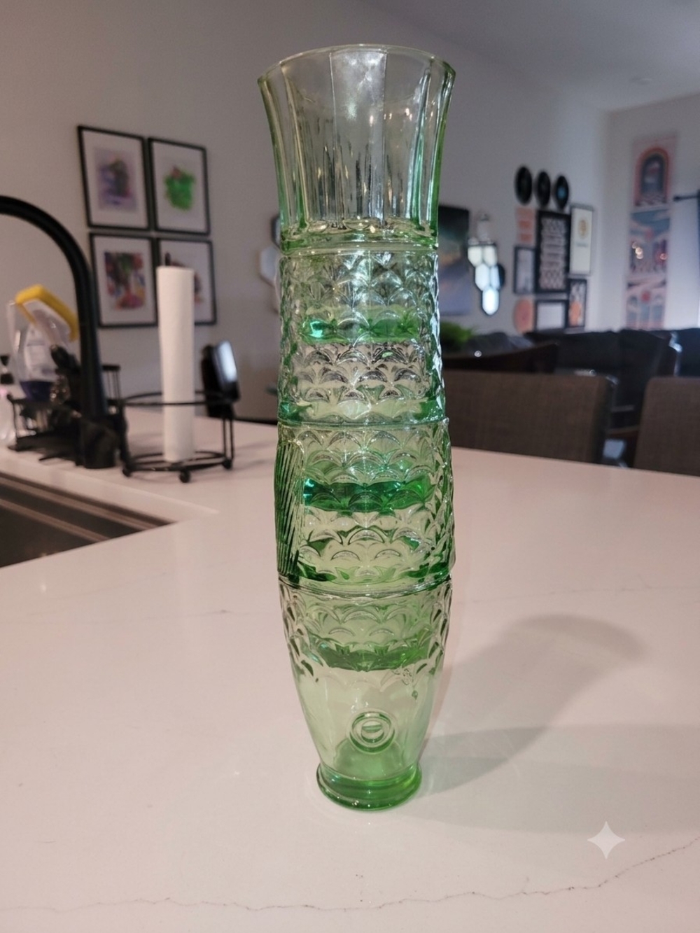 Green Pressed Fish Glasses - Home Accents